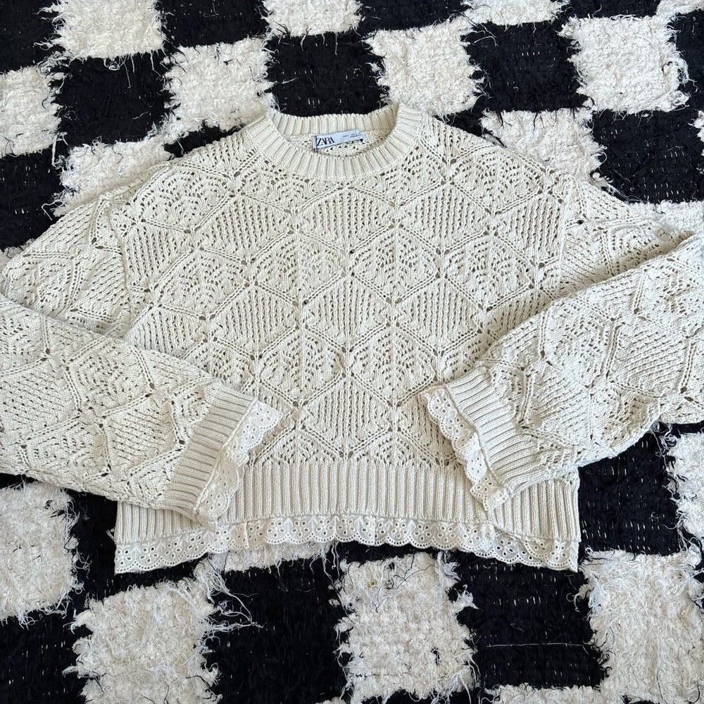 zara crochet sweater